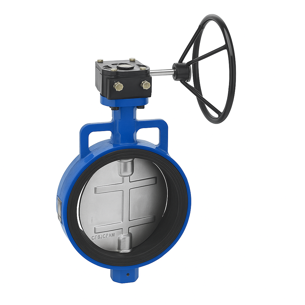CI Wafer Type Butterfly Valve Gear Operated